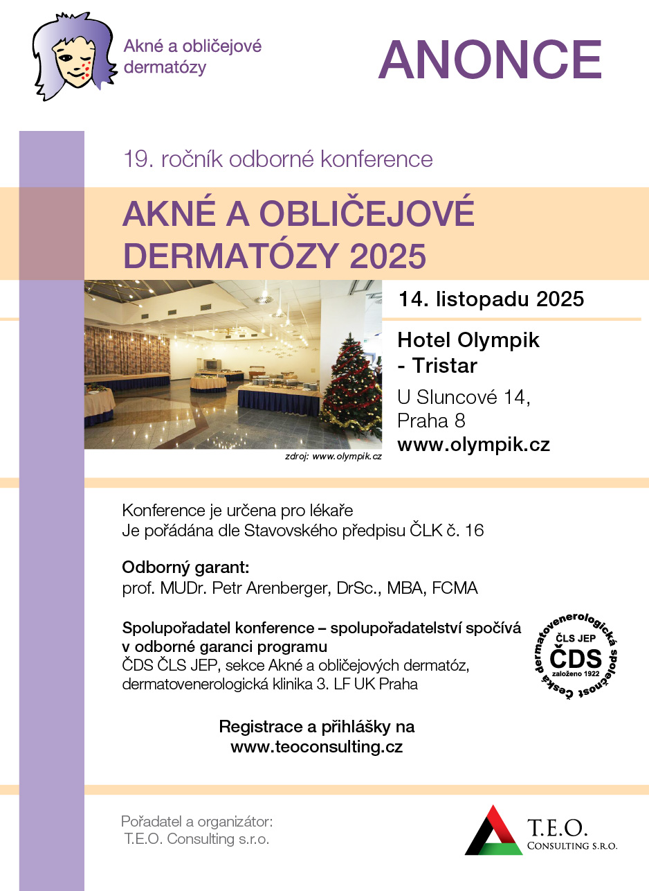 Anonce 19. ročník odborné konference - Akné a obličejové dermatózy 2025